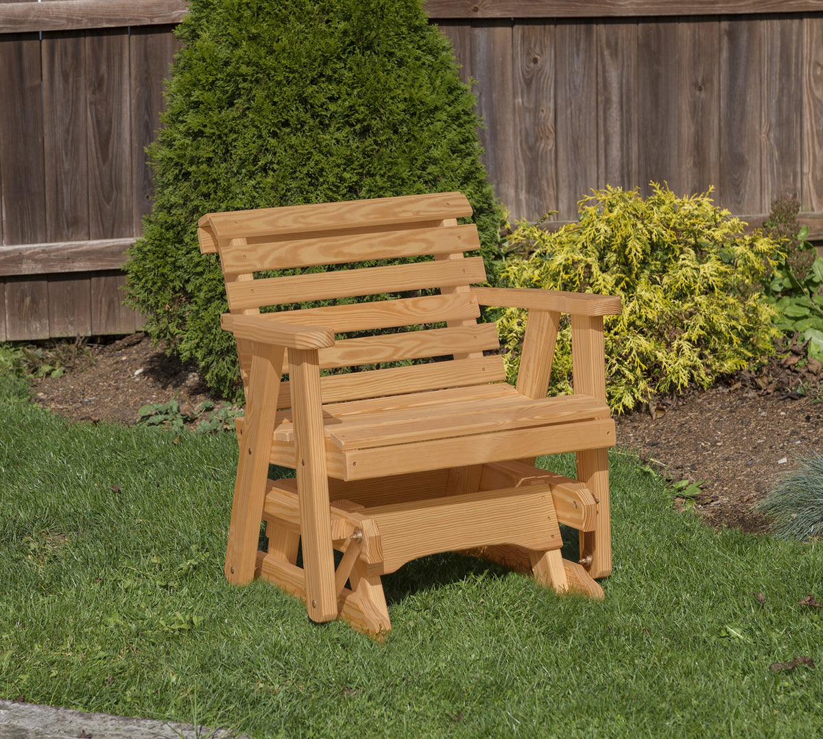 Brown Pressure Treated Outdoor Glider Chair Z660896